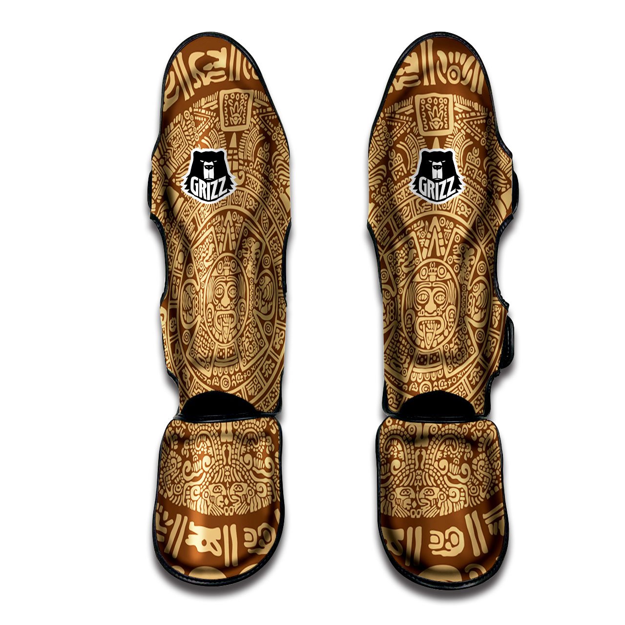 Symbol Mayan Print Muay Thai Shin Guards-grizzshop