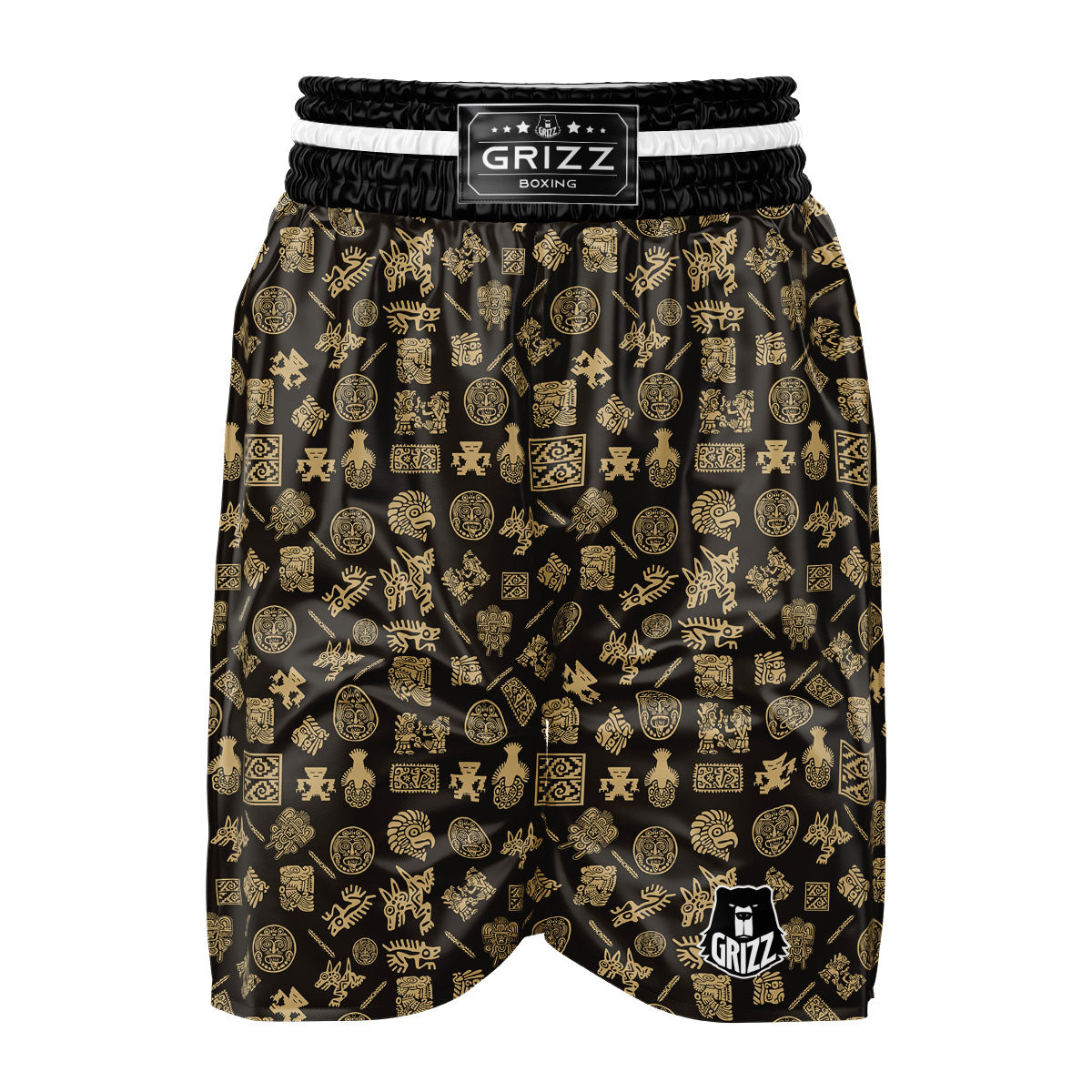 Symbol Mayan Print Pattern Boxing Shorts-grizzshop