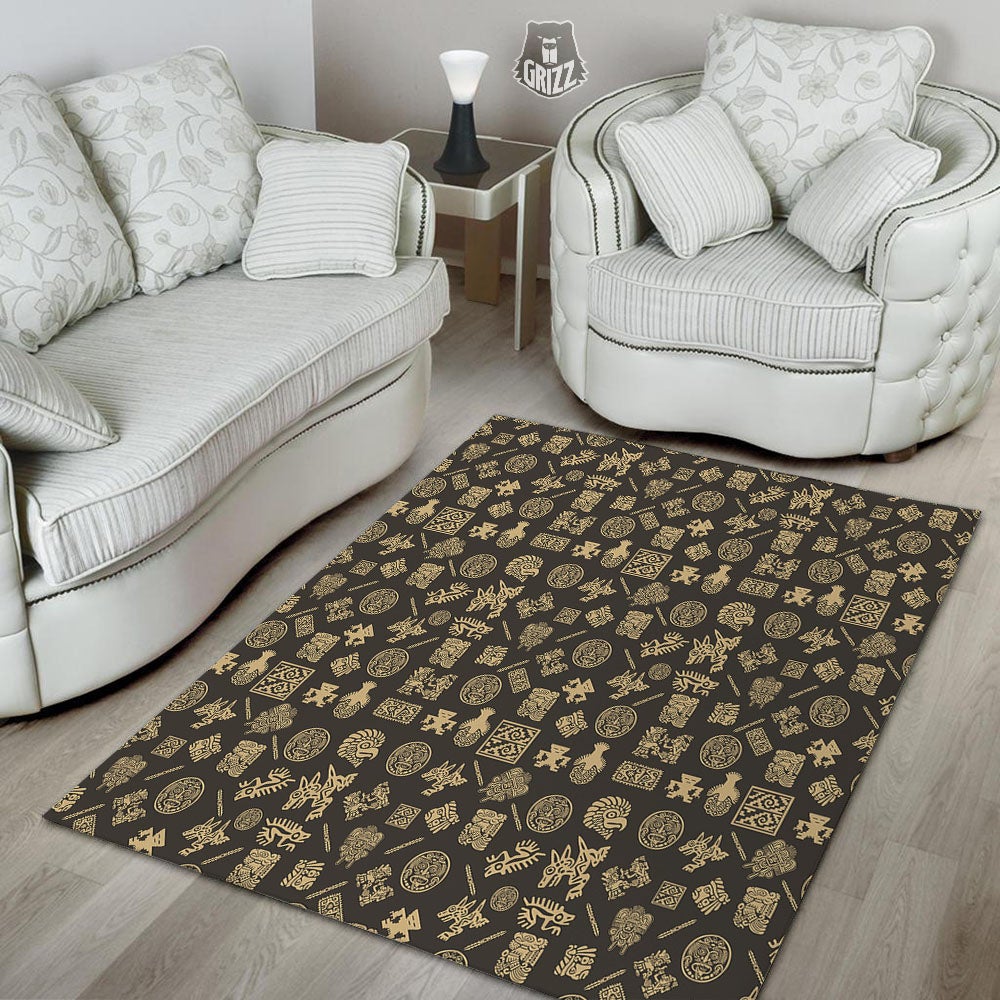 Symbol Mayan Print Pattern Floor Mat-grizzshop