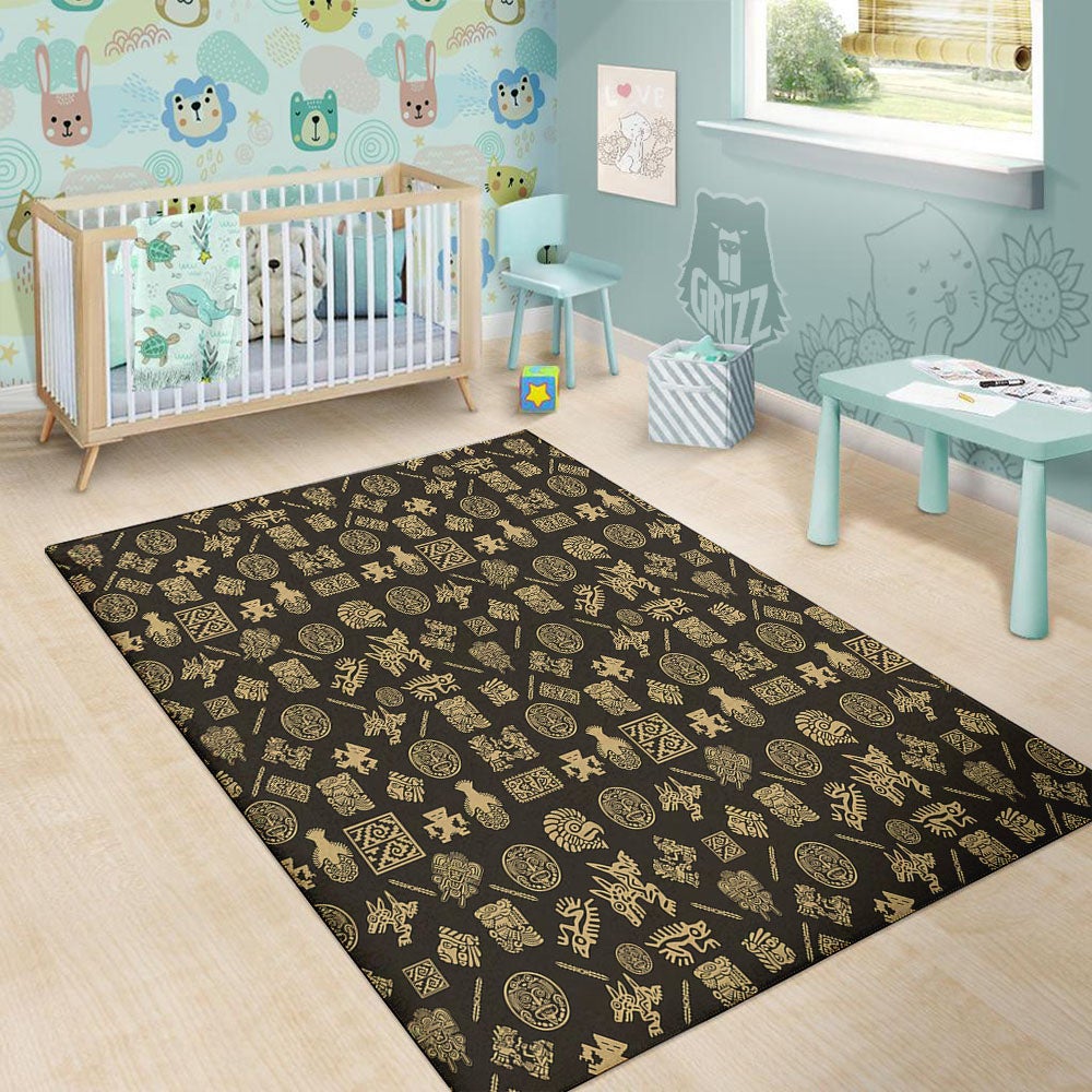 Symbol Mayan Print Pattern Floor Mat-grizzshop