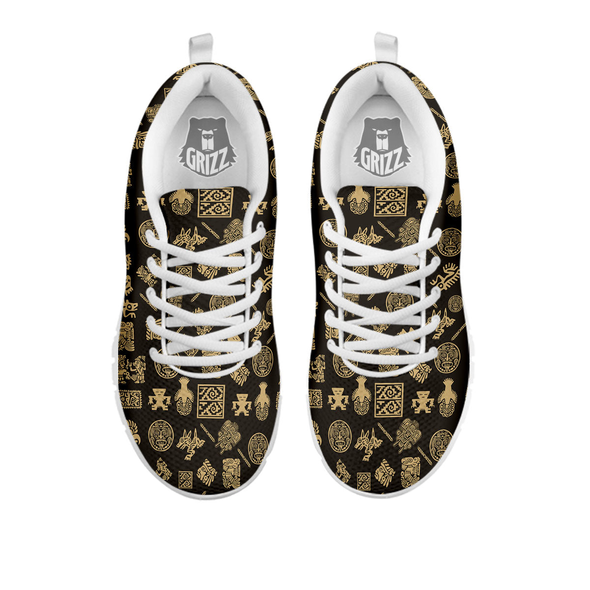 Symbol Mayan Print Pattern White Sneaker-grizzshop