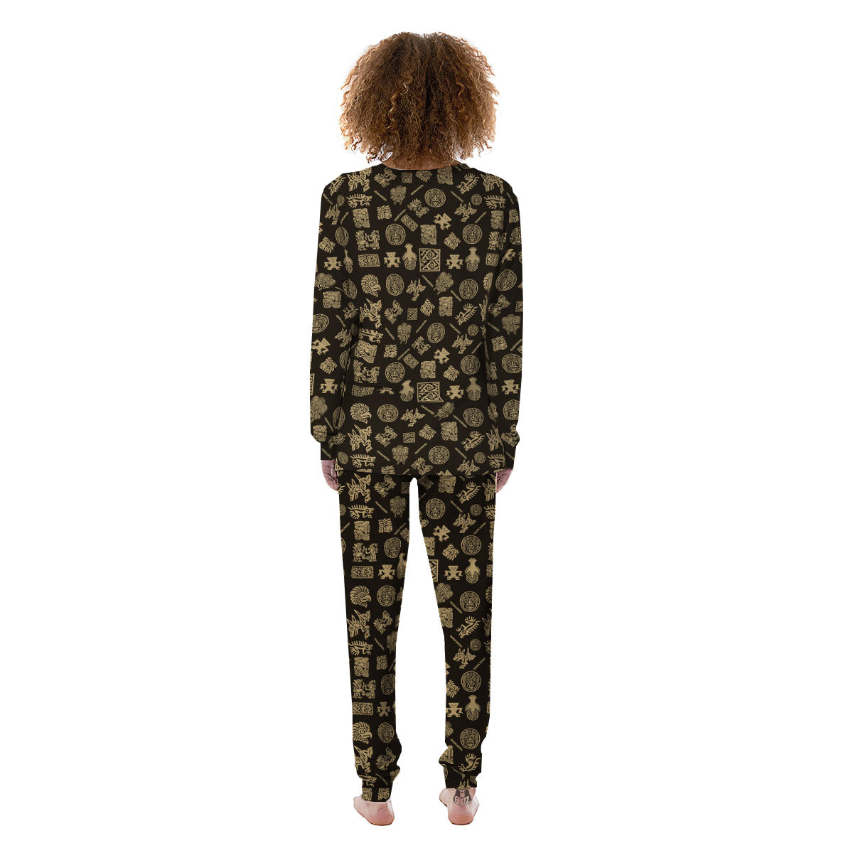 Symbol Mayan Print Pattern Women's Pajamas-grizzshop