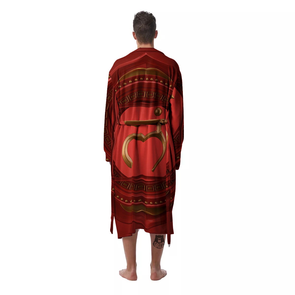 Symbol Muladhara Chakra Print Men's Robe-grizzshop