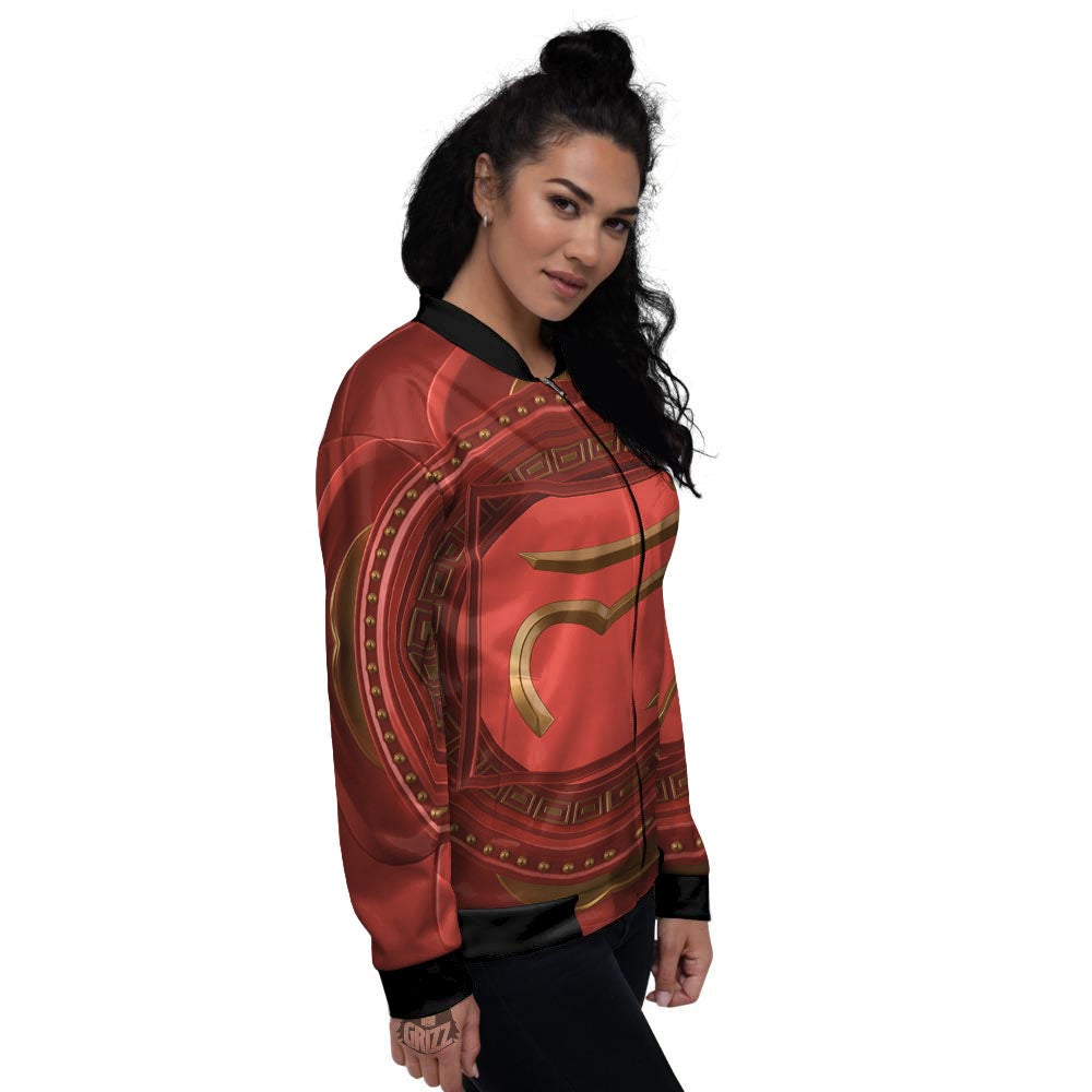 Symbol Muladhara Chakra Print Women's Bomber Jacket-grizzshop