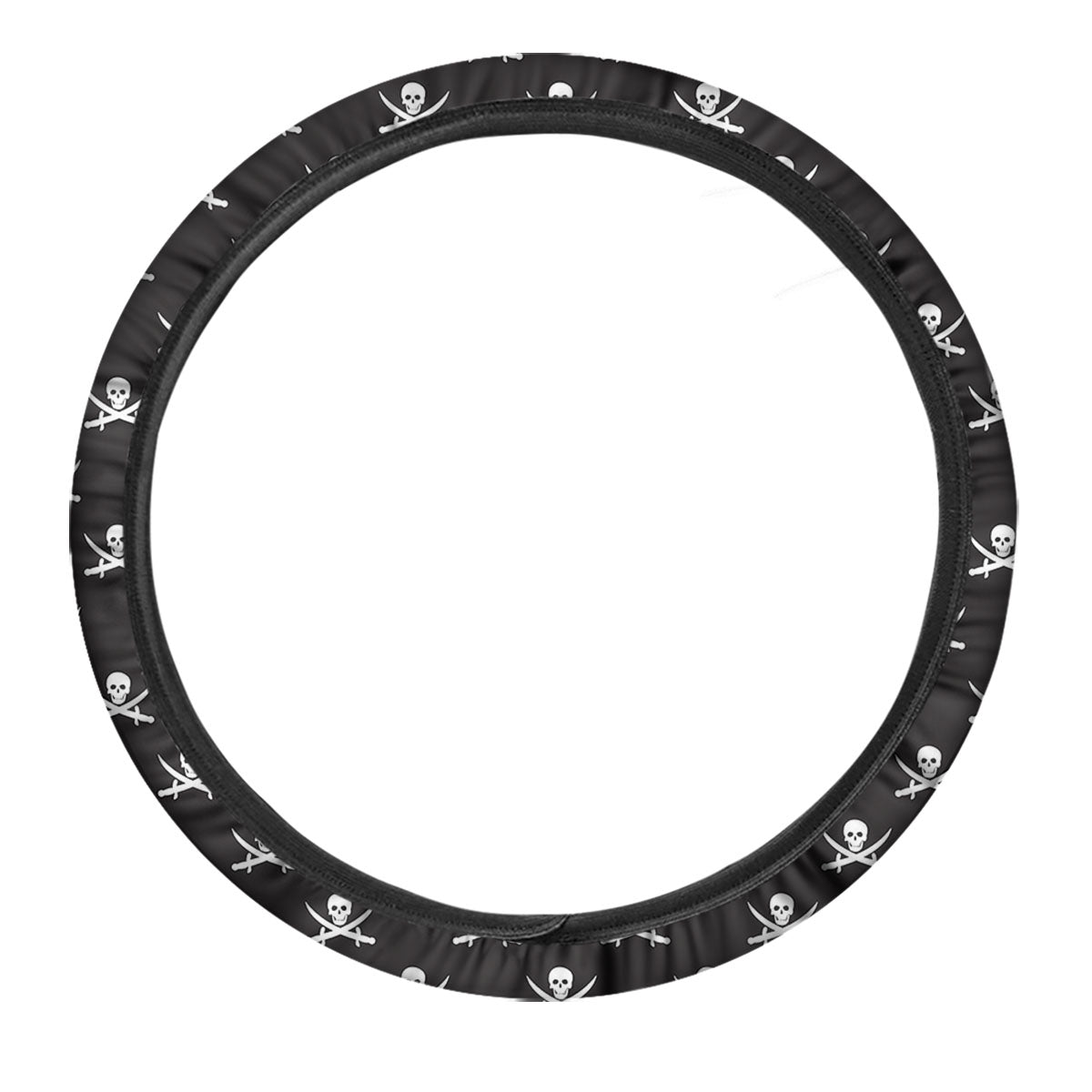 Symbol Pirate Skull Print Pattern Car Steering Wheel Cover-grizzshop