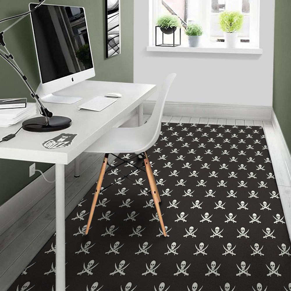Symbol Pirate Skull Print Pattern Floor Mat-grizzshop