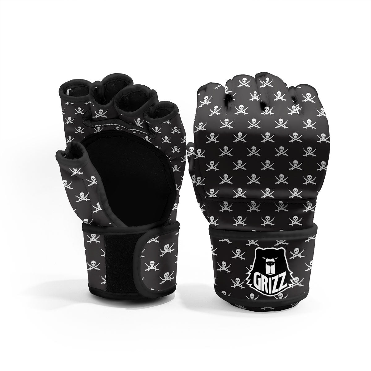 Symbol Pirate Skull Print Pattern MMA Gloves-grizzshop