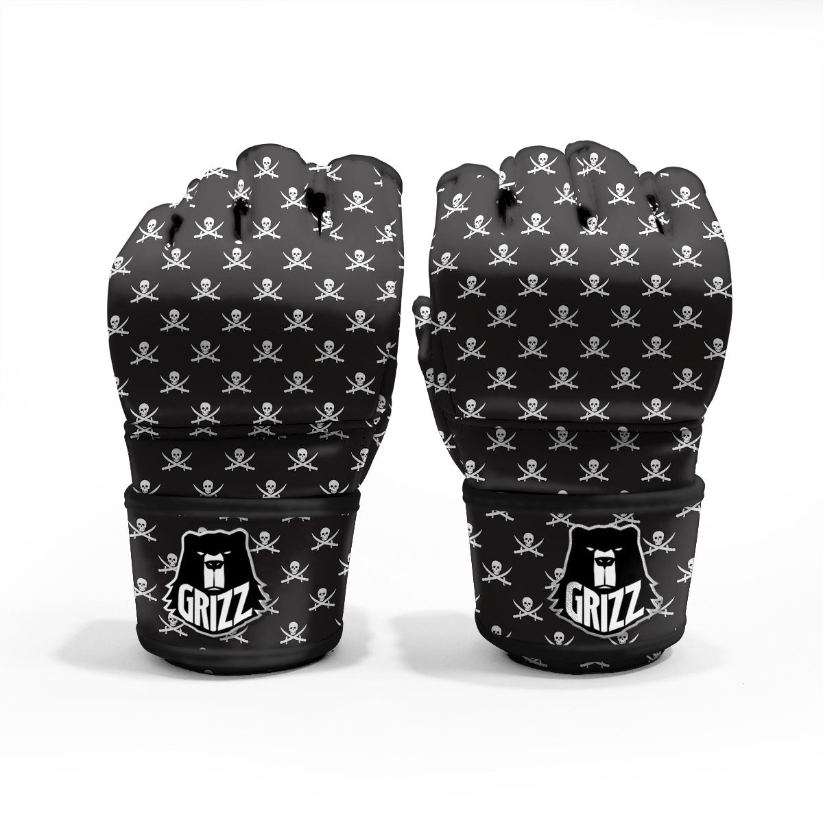 Symbol Pirate Skull Print Pattern MMA Gloves-grizzshop