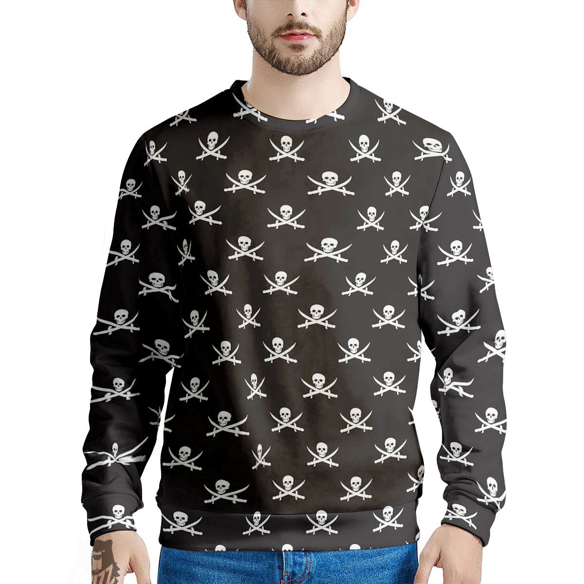 Symbol Pirate Skull Print Pattern Men's Sweatshirt-grizzshop