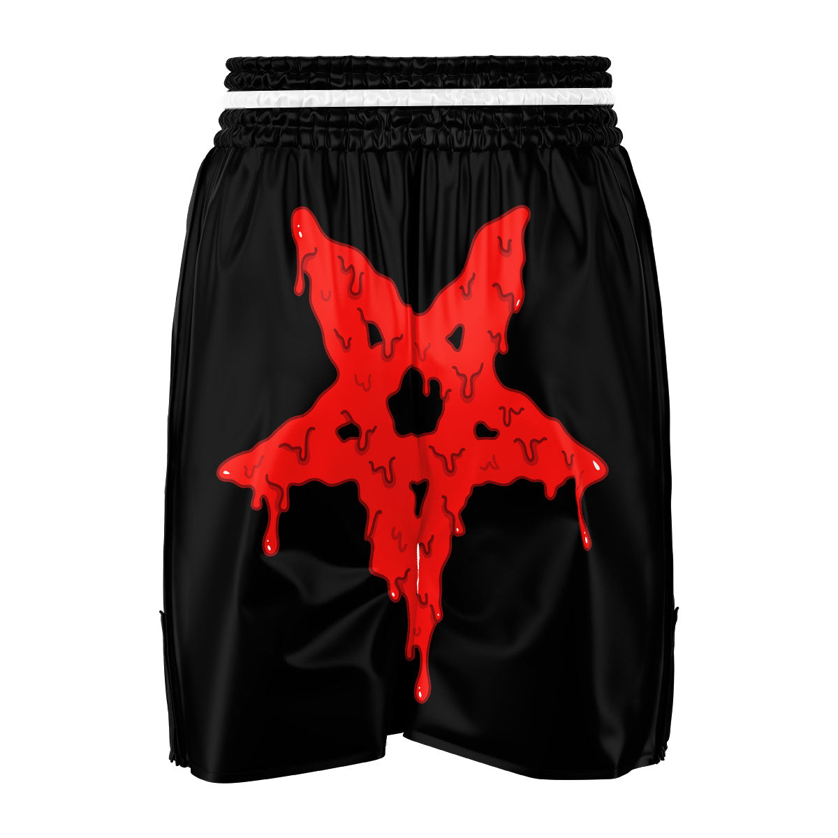 Symbol Red Pentagram Print Boxing Shorts-grizzshop