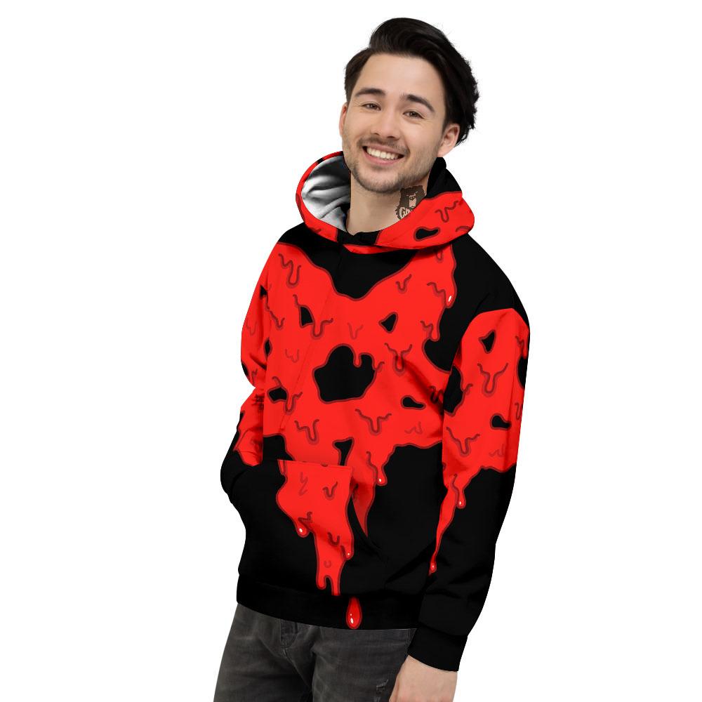 Symbol Red Pentagram Print Men's Hoodie-grizzshop