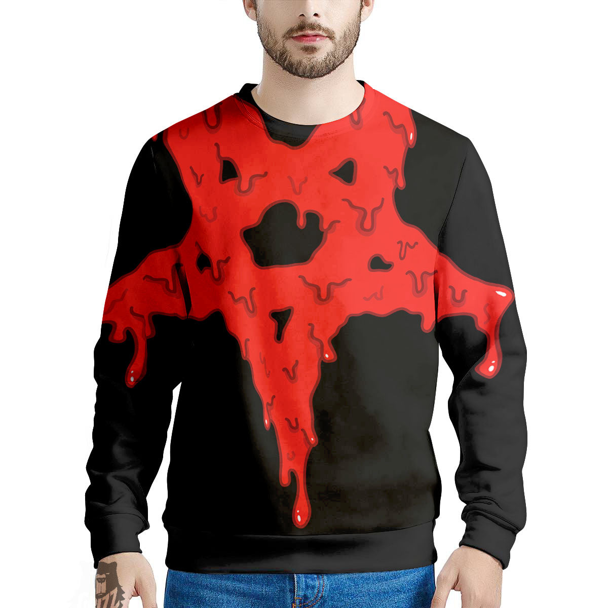 Symbol Red Pentagram Print Men's Sweatshirt-grizzshop