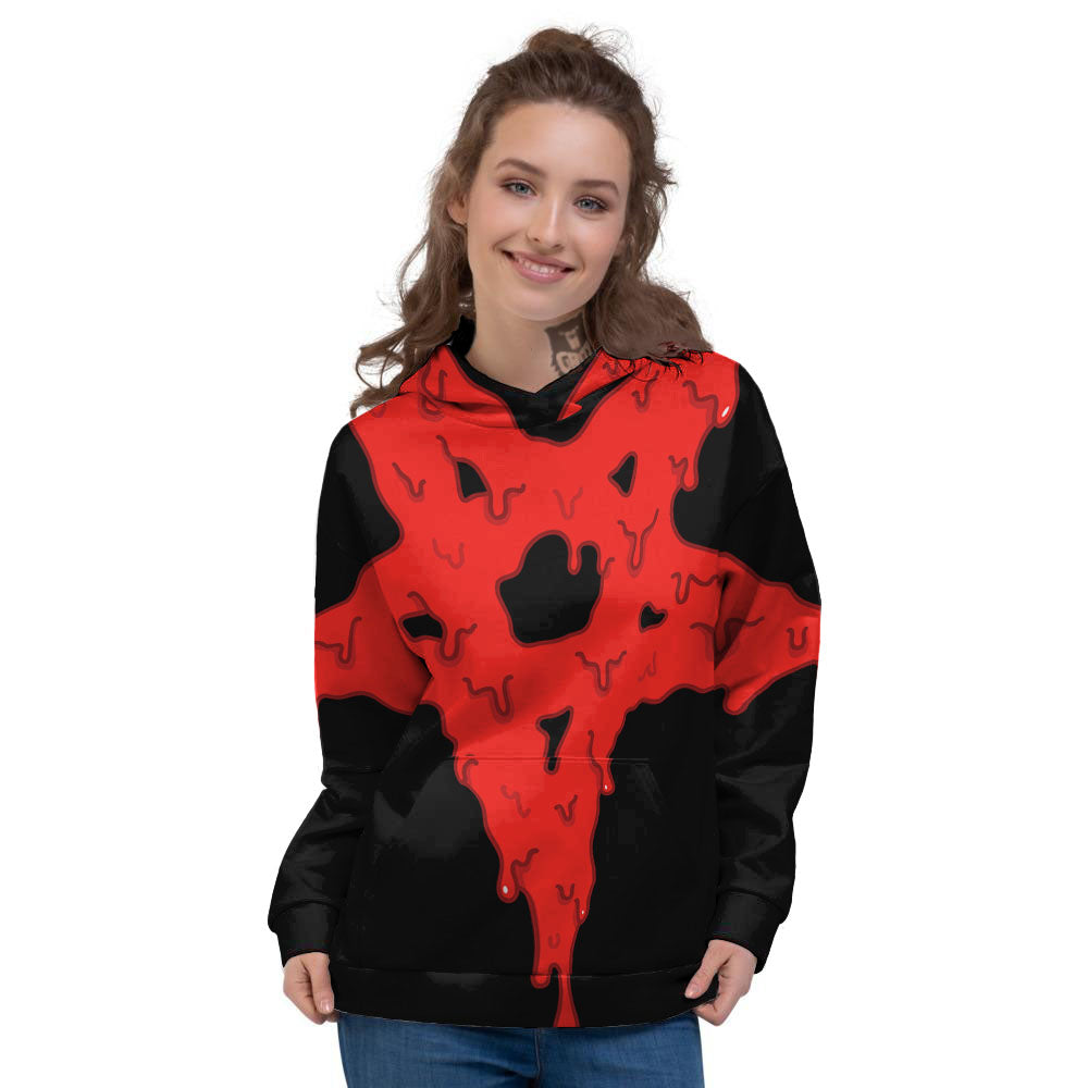 Symbol Red Pentagram Print Women's Hoodie-grizzshop