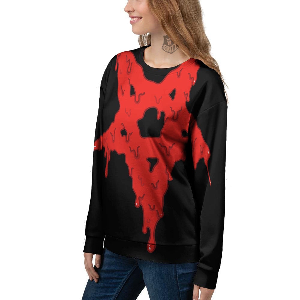 Symbol Red Pentagram Print Women's Sweatshirt-grizzshop