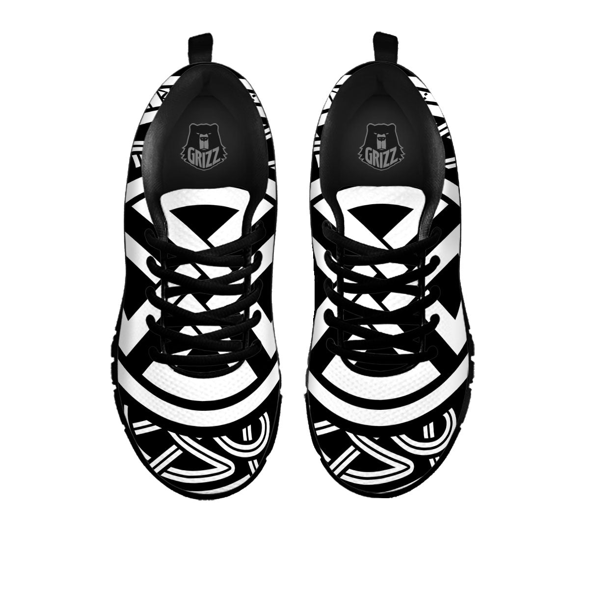 Symbol Viking Norse Runes Print Black Sneaker-grizzshop