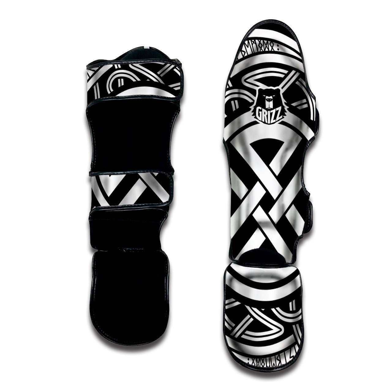 Symbol Viking Norse Runes Print Muay Thai Shin Guards-grizzshop