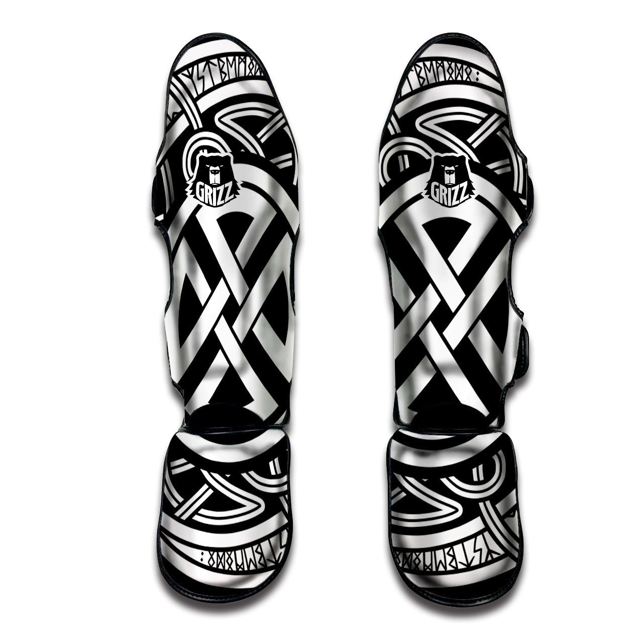 Symbol Viking Norse Runes Print Muay Thai Shin Guards-grizzshop