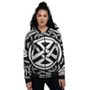 Symbol Viking Norse Runes Print Women's Bomber Jacket-grizzshop