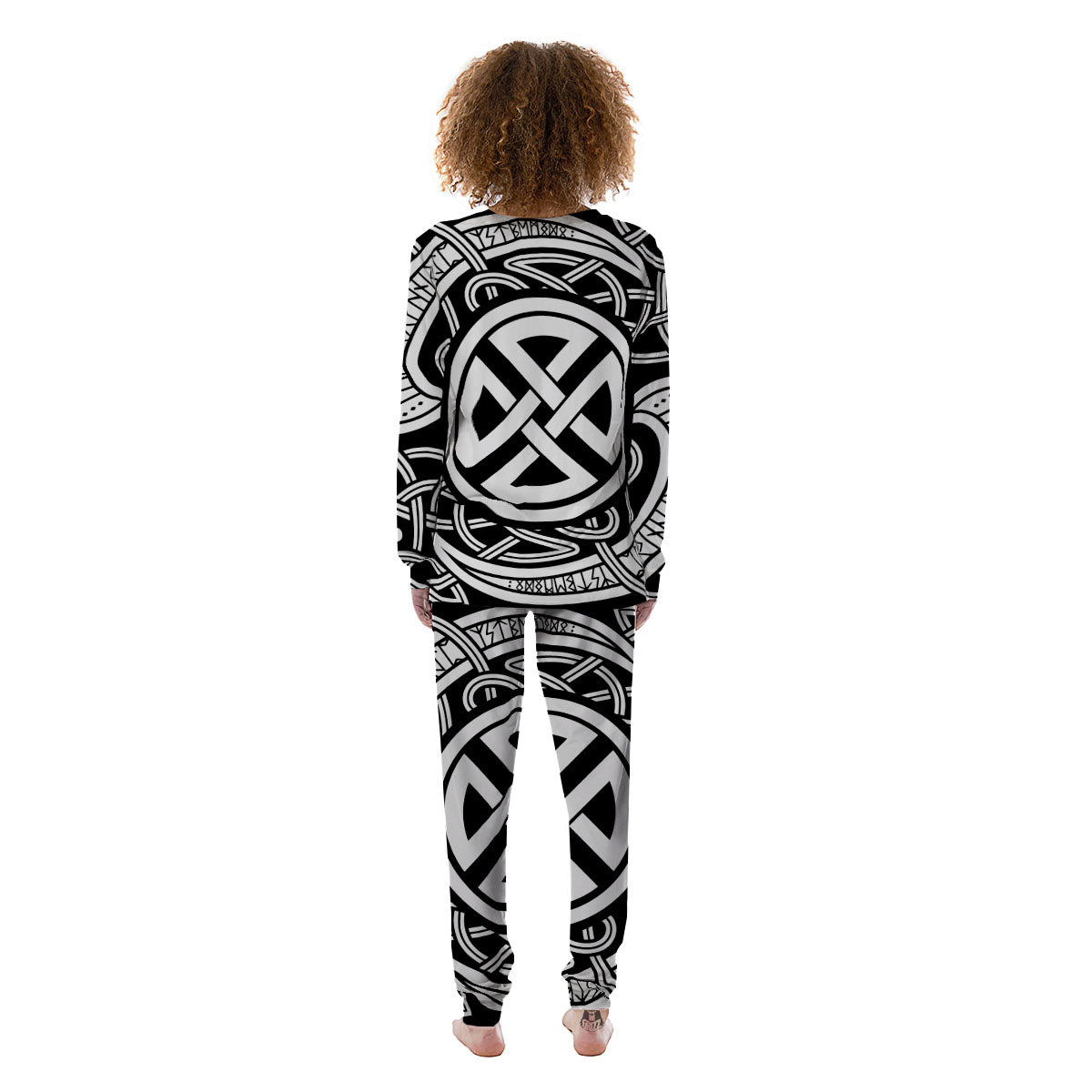 Symbol Viking Norse Runes Print Women's Pajamas-grizzshop