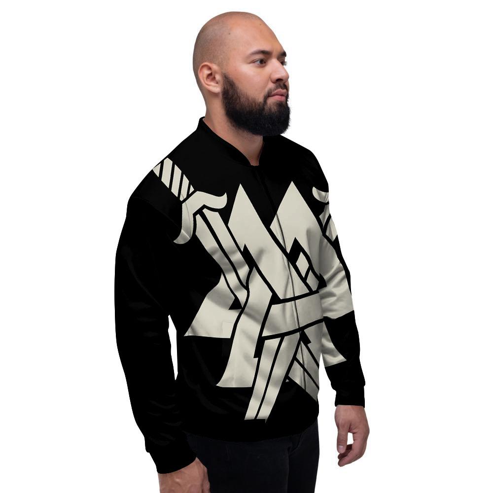 Symbol Viking Valhalla Print Men's Bomber Jacket-grizzshop