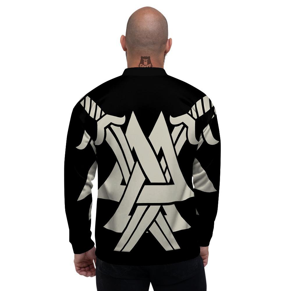 Symbol Viking Valhalla Print Men's Bomber Jacket-grizzshop