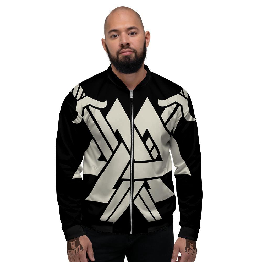Symbol Viking Valhalla Print Men's Bomber Jacket-grizzshop