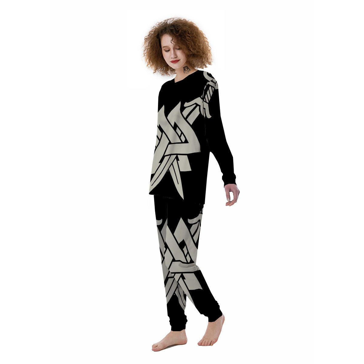 Symbol Viking Valhalla Print Women's Pajamas-grizzshop