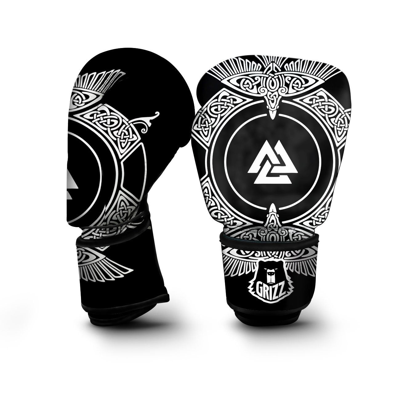 Symbol Viking Valknut Print Boxing Gloves-grizzshop