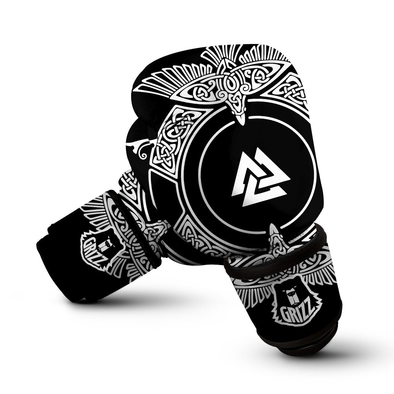 Symbol Viking Valknut Print Boxing Gloves-grizzshop