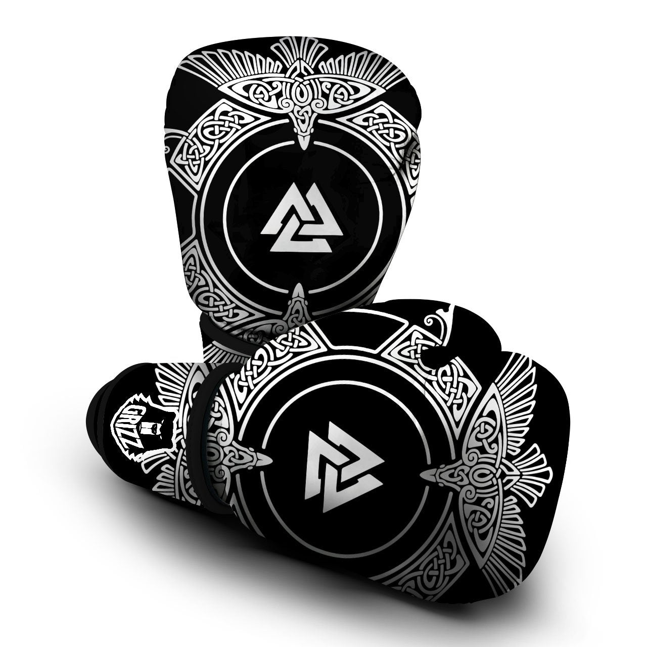 Symbol Viking Valknut Print Boxing Gloves-grizzshop