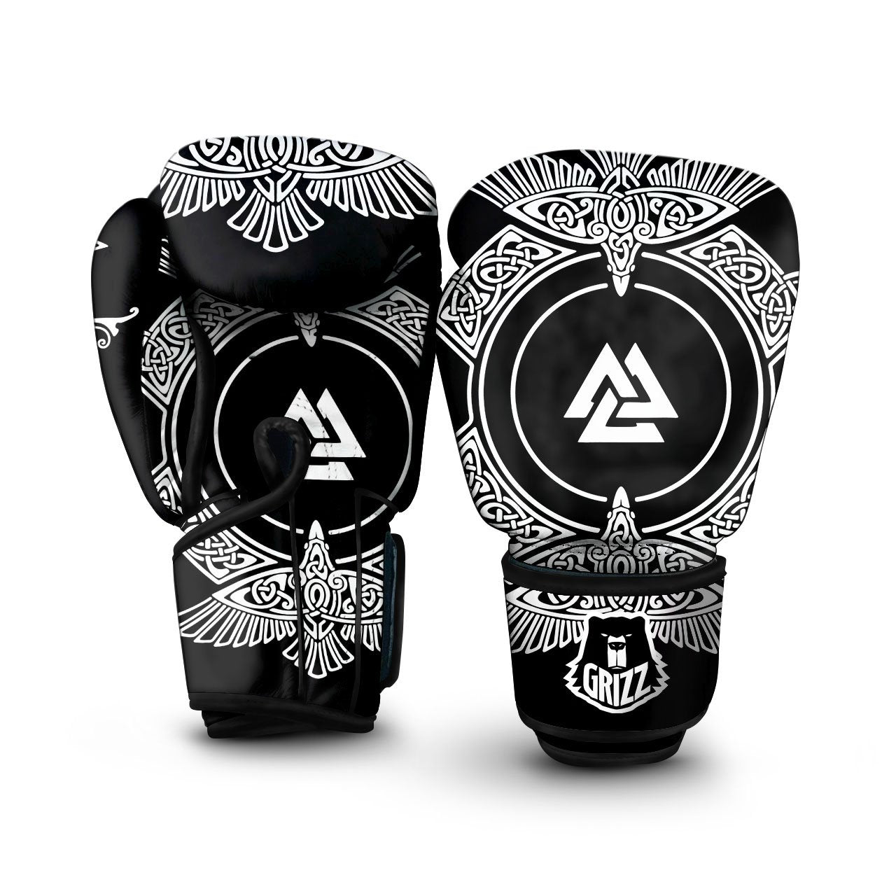 Symbol Viking Valknut Print Boxing Gloves-grizzshop