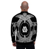 Symbol Viking Valknut Print Men's Bomber Jacket-grizzshop