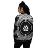 Symbol Viking Valknut Print Women's Bomber Jacket-grizzshop