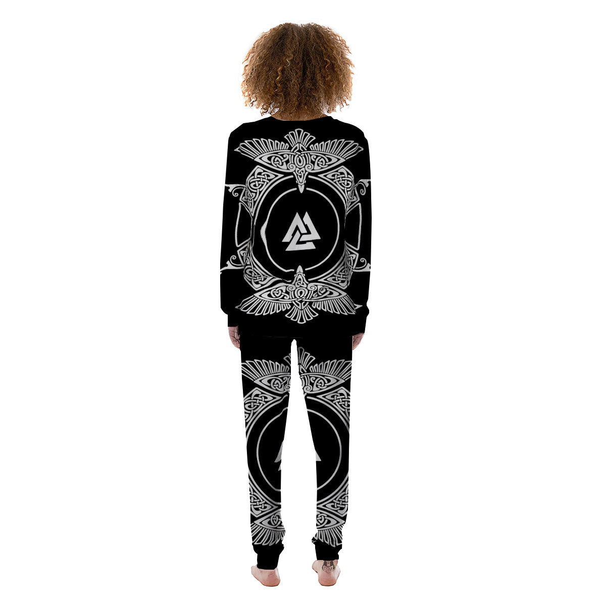 Symbol Viking Valknut Print Women's Pajamas-grizzshop