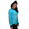 Symbol Vishuddha Chakra Print Women's Bomber Jacket-grizzshop