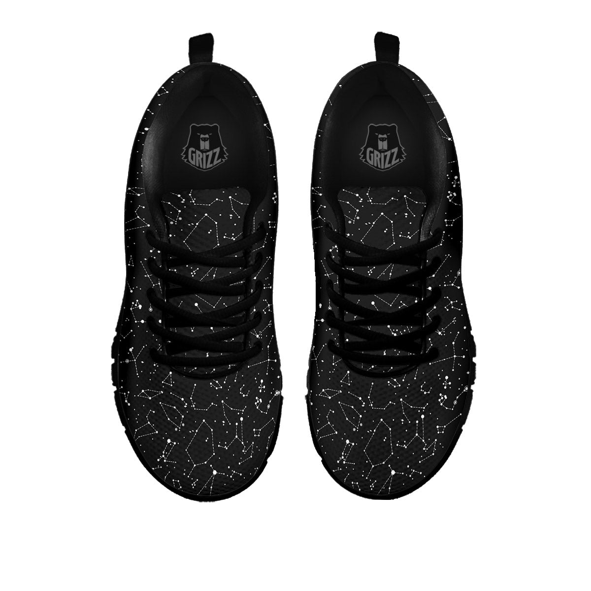 Symbols Constellation Print Pattern Black Sneaker-grizzshop