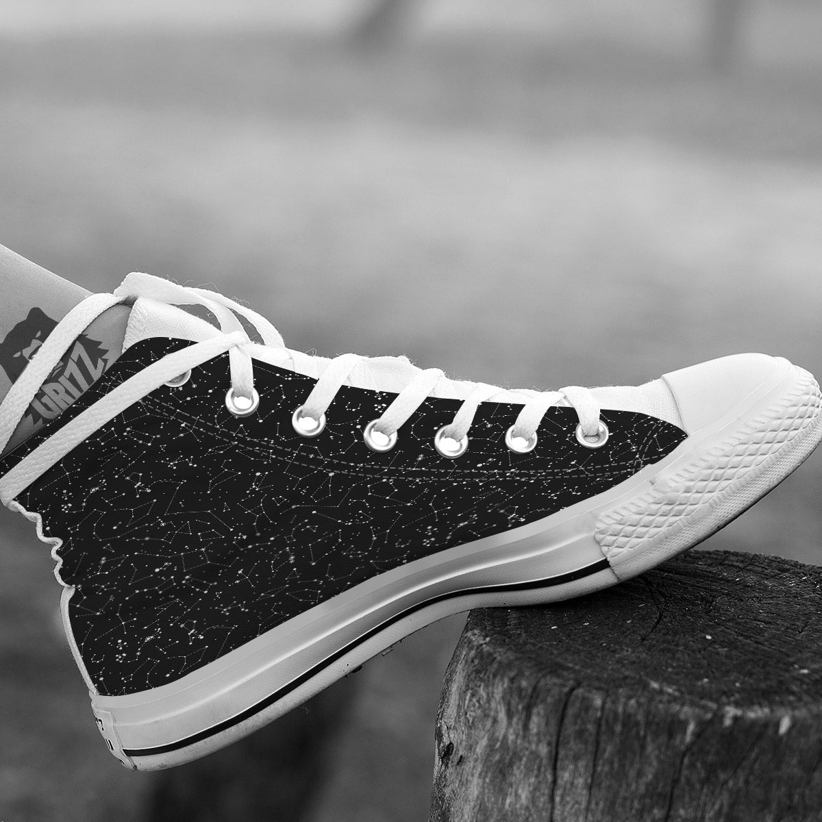 Symbols Constellation Print Pattern White High Top Shoes-grizzshop