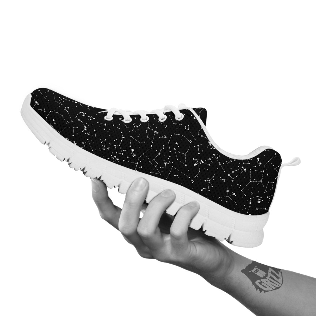 Symbols Constellation Print Pattern White Sneaker-grizzshop