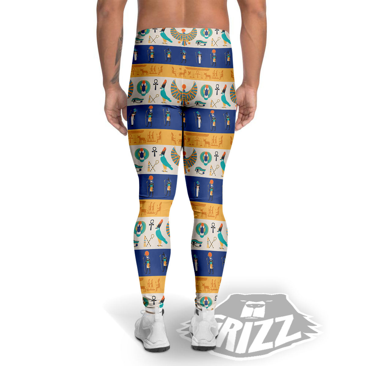 Symbols Egyptian Print Pattern Men's Leggings-grizzshop