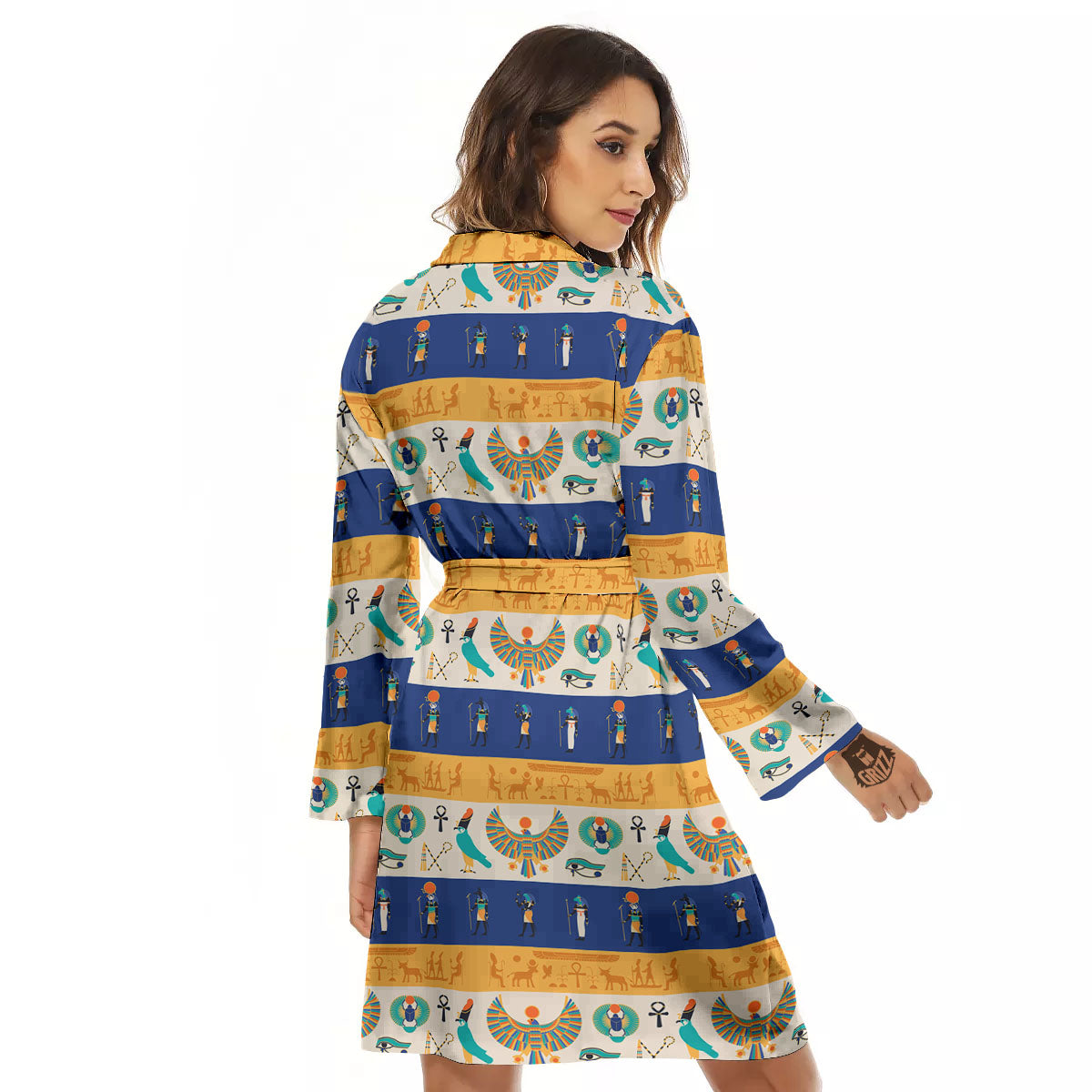 Symbols Egyptian Print Pattern Women's Robe-grizzshop