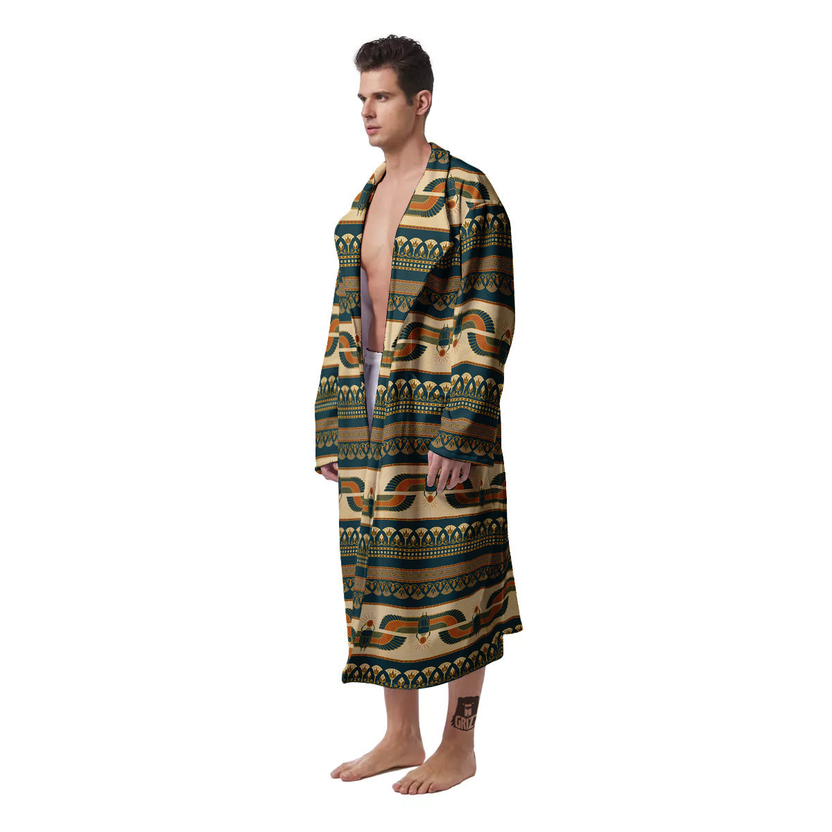 Symbols Of Ancient Egypt Print Pattern Men's Robe-grizzshop