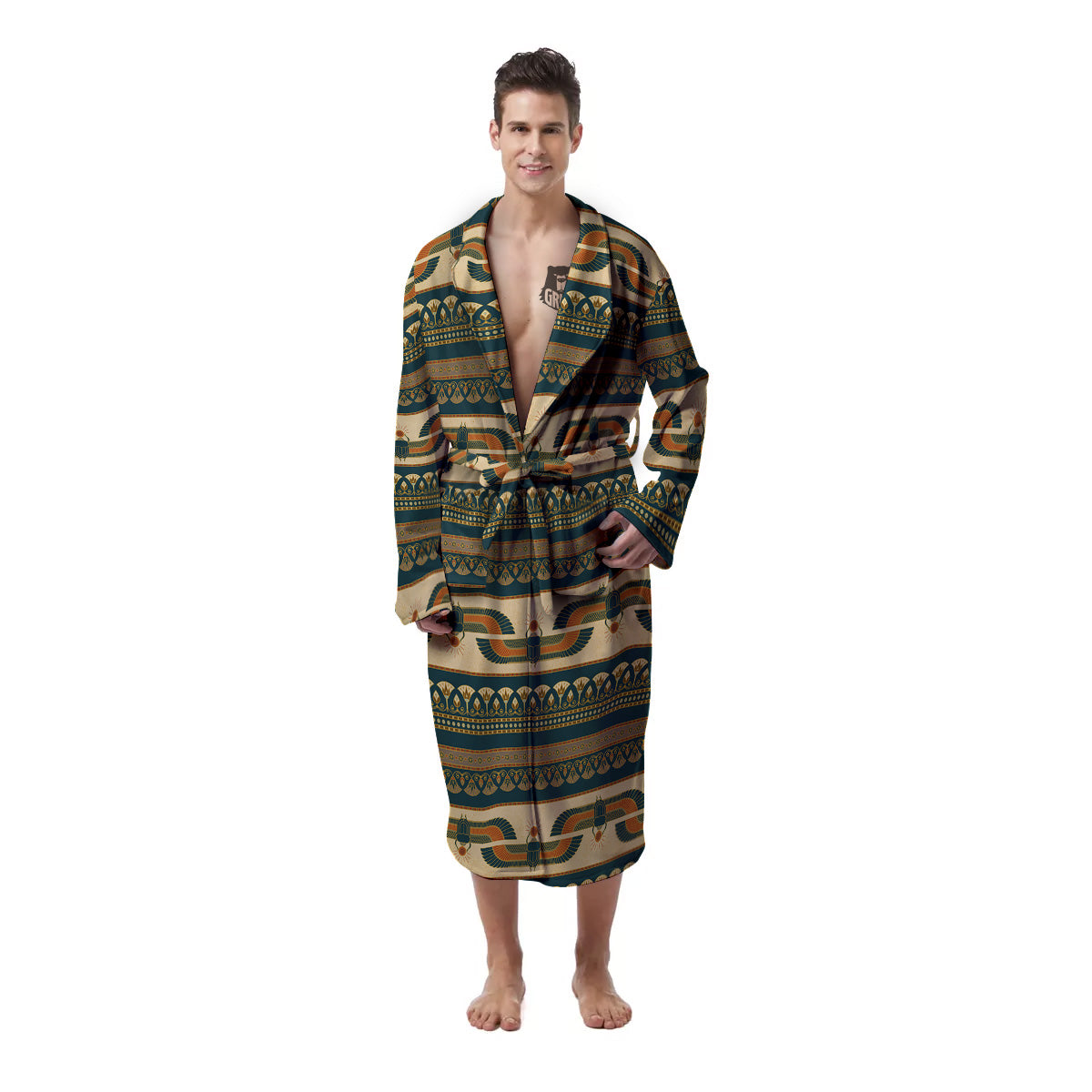 Symbols Of Ancient Egypt Print Pattern Men's Robe-grizzshop