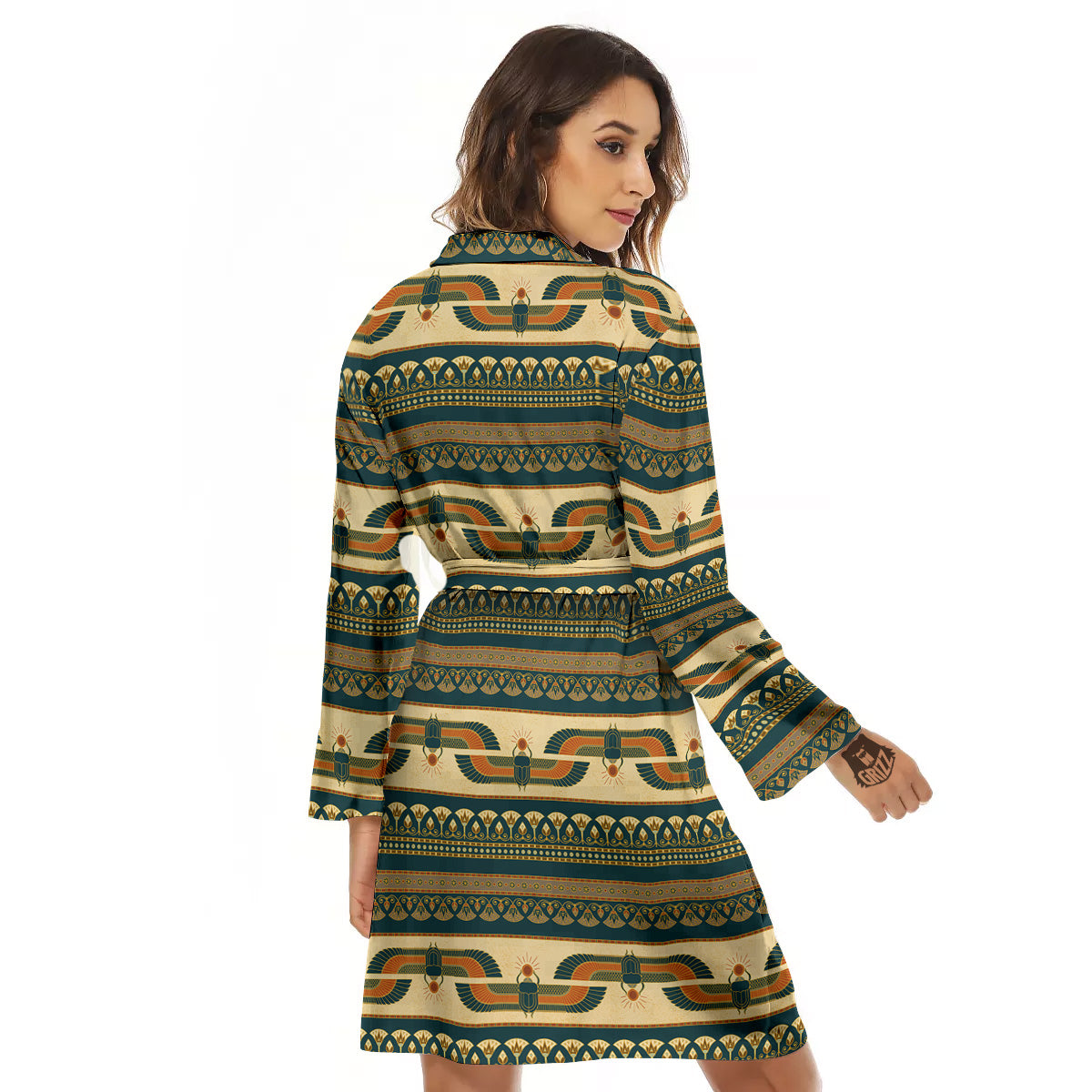 Symbols Of Ancient Egypt Print Pattern Women's Robe-grizzshop