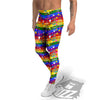 Symbols Of The Hippie And Rainbow Print Men's Leggings-grizzshop