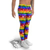 Symbols Of The Hippie And Rainbow Print Men's Leggings-grizzshop