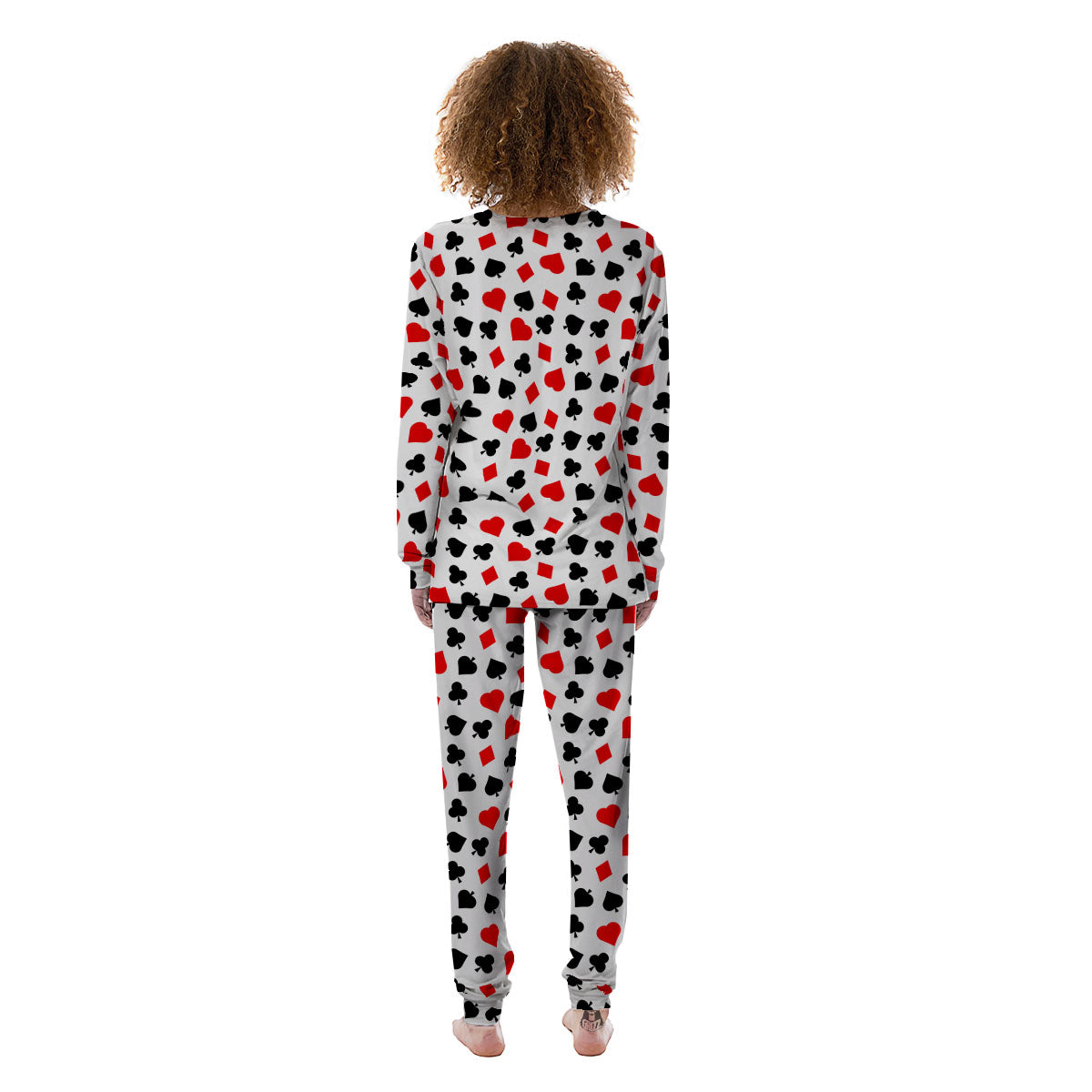 Symbols Playing Card Print Pattern Women's Pajamas-grizzshop