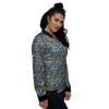 Symbols Tribal Egyptian Print Women's Bomber Jacket-grizzshop