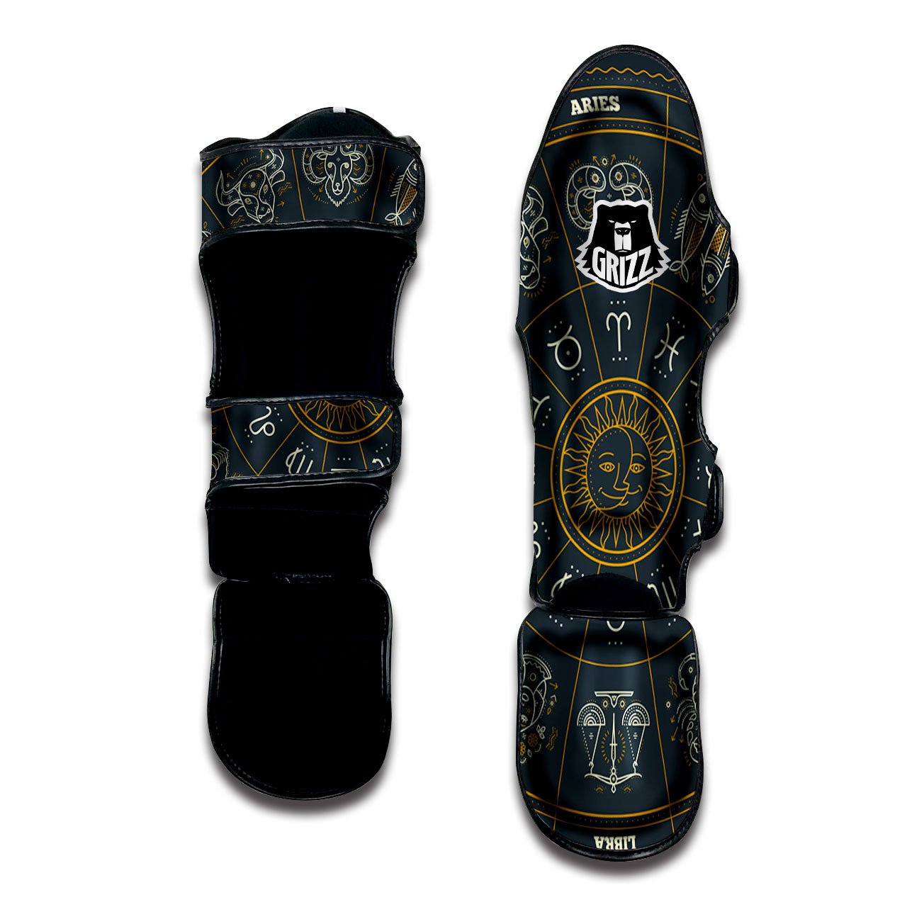 Symbols Zodiac Astrology Print Muay Thai Shin Guards-grizzshop