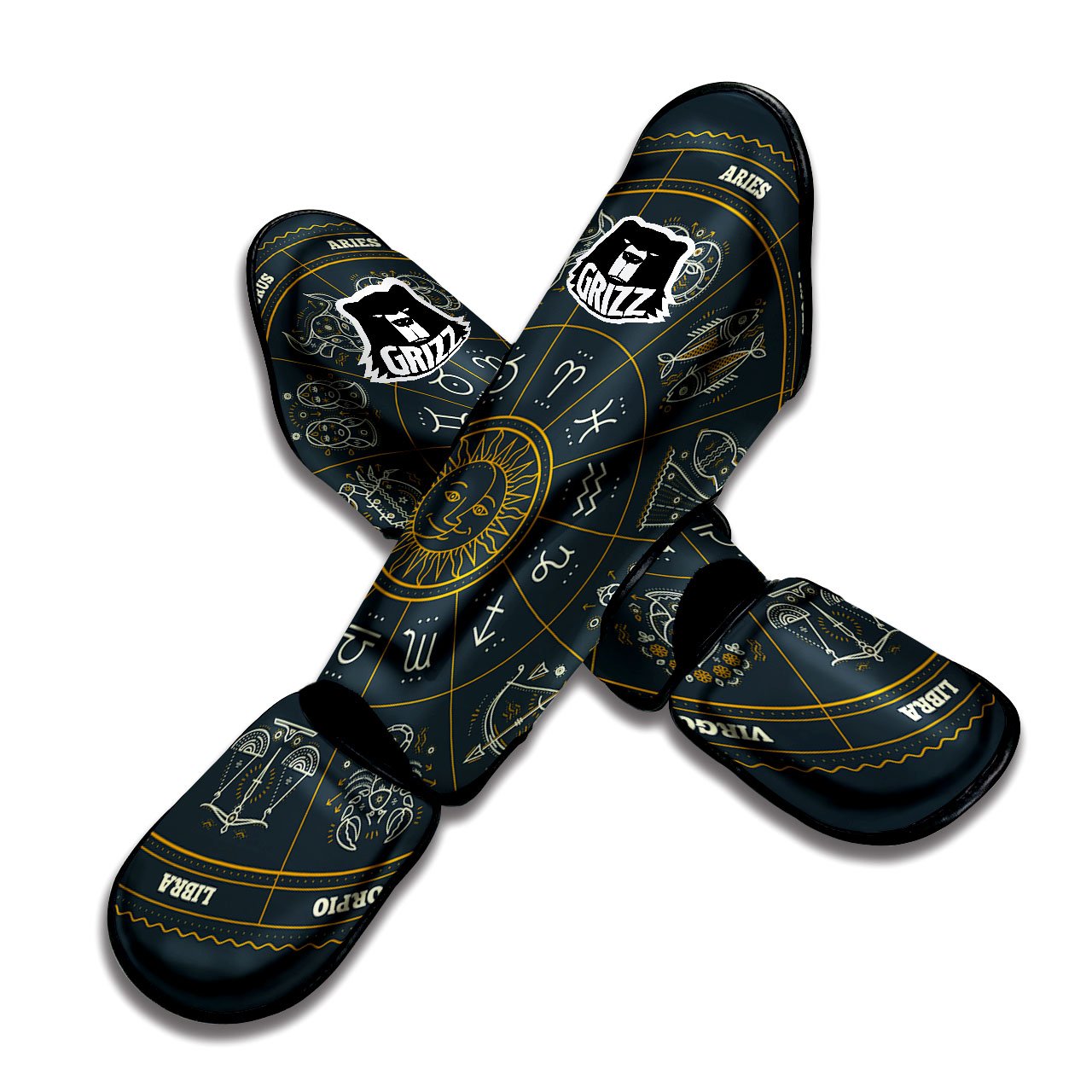 Symbols Zodiac Astrology Print Muay Thai Shin Guards-grizzshop