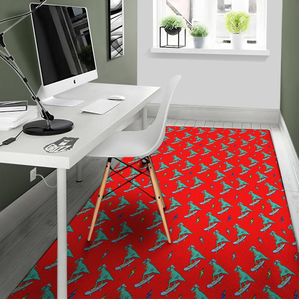T-Rex Cute Dino Print Pattern Floor Mat-grizzshop